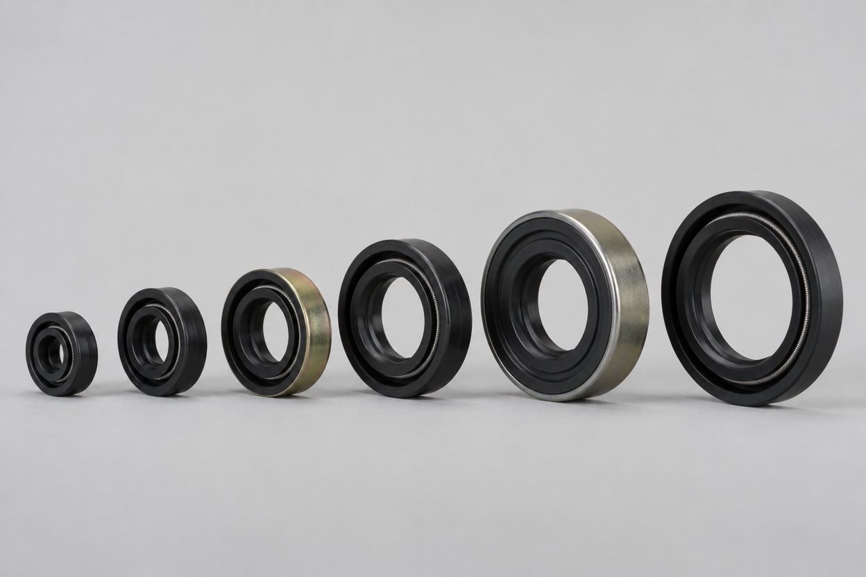 Range of oil seal sizes and profiles for combine harvesters, threshers and other farm machinery